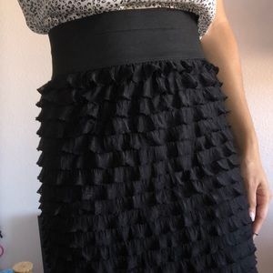 Black ruffle skirt